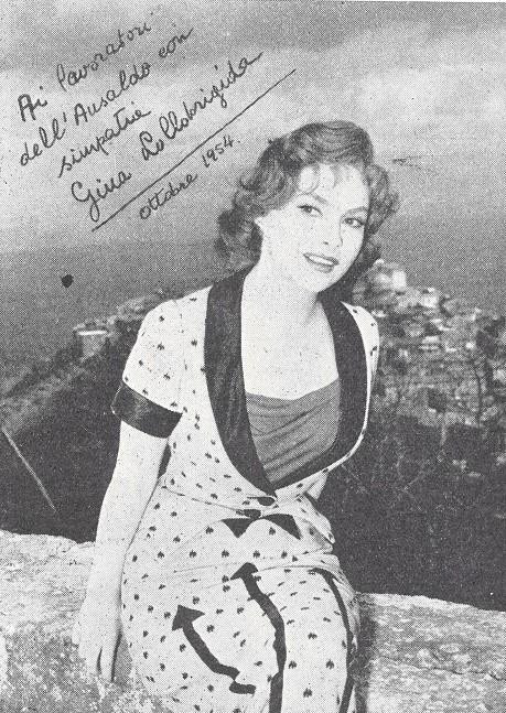 p. 9, autografo con dedica agli operai dell'Ansaldo di Gina Lollobrigida